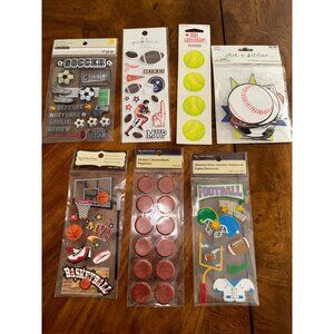 New! Soccer Football Tennis Basketball Scrapbook Stickers & Embellishments